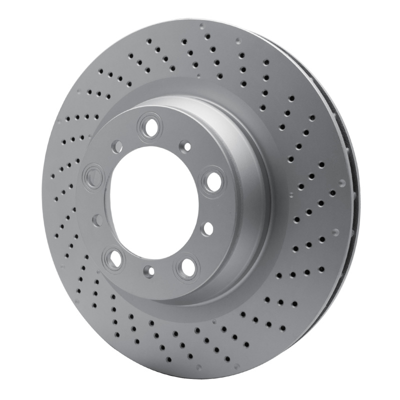 Porsche 718 Cayman Brake Rotor (1) - Right Rear - R1 Concepts - GeoSPEC Coated, Drilled - `16-`23
